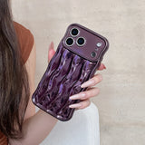 Popxstar  Luxury Plating Water Ripple Pattern Wavy Curly Edge Case for IPhone 17 16 15 13 14 Pro Max Electroplated Camera Protection Cover