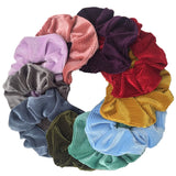 Popxstar Accessories Scrunchies Hair Scrunchy Headband Women Ties Velvet Solid Color Ponytail Holder Headwear Elastic Ties Bands Set