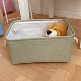 Popxstar New Linen Fabric Storage Basket Large Capacity，for Sorting and Organizing Miscellaneous Items Storage Baskets Woven Basket