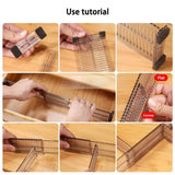 Popxstar 2pcs/set Adjustable Clapboard Drawer Divider Partition DIY Durable Storage Organiser Wardrobe Closet Punch-free Separator