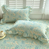 2pcs 48x74CM pastoral style Cotton printed pillowcase Ruffle pillow case garden small floral pillow cover Bedding cushion cases