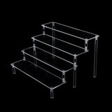 Popxstar  Acrylic Display Stand Pottery Storage Rack Doll Clay Figurine Display Stand Transparent Ladder Makeup Organization Shelf