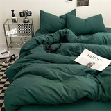 Popxstar Thick Pure Brushed Bed Sheets, Duvet Cover Set, Four Piece Bedding Set Bed Sheet, Fully Enclosed for Home Gift