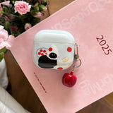 Popxstar  Korean Cartoon Cute Black Cat Pattern Soft Case for AirPods Pro 2 Cover Cute 3D Apple Pendant Protection Cover for AirPods 2 3 4