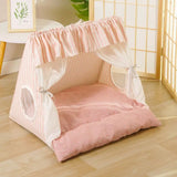 Popxstar  Cute Cat Tent House Removable Clean Dog Tent Bed Breathable Cool Cats Summer Cave Large Space Puppy Kitten House Pet Accessories