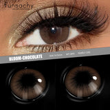 Popxstar  1 Pair Colored Contact Lenses for Eyes Brown Fashion Cosmetic Lenses Gray Pupils Natural Eye Contacts Women Eye Makeup