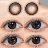 2pcs Contact Lenses With Graduation Natural Gray Large Pupils Black Contacts Colored Pupils  Brown Beautful Contact Lense