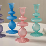 Popxstar 1pc Matte Glass Candle Holders Home Decoration Candlestick Birthday Candle Holder Dining Table Decoration Candle Home Decore