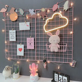 Popxstar Home Wall Decoration DIY Art Iron Grid Decor Photo Frame Postcards Storage Wall Art Display Storage Rack Holder Shelf Organizer