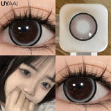 Popxstar Korean Style Colorcon Gray Colored Lenses Blue Eye Contacts with Graduation Brown Big Eye Natural Colored Pupils for Eyes