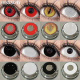 Popxstar  2pcs Colored Cosplay Contact Lenses for Eyes Anime Role Playing Contact Lens Crazy Halloween Colorful Multicolored Lens