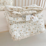 Popxstar Baby Camellia Rose Print Muslin Blanket Quilt for Summer Infant Floral Muslin Comforter Napping Cover for Baby Bedding Quilts