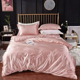 Popxstar High End Queen Duvet Cover Set Silky Soft Cozy King Size Bedding Set Luxury Polyester Satin Smooth Single Double Bedding Sets