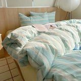 Single Double Exquisite Stripe 1Duvet cover+2Pillowcases 100%Cotton Experience Hotel-Like Comfort with Unparalleled Softness