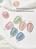 Autumn Winter Blue Black Red Glass Bead Crystal Cat Eye Gel Nail Polish New Whitening High Density Sparkling Nail