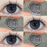 Popxstar  1 Pair Myopia Fashion Lens Prescription Colored Contact Lenses Beauty Pupils Purple Eye Lenses Blue Eye Color Lenses