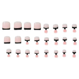 Popxstar  Black French Tip Fake Toenails Summer Nude Color Wearable Press on Nails Simple Charm Manicure Stick-on False Toe Nails 24Pcs