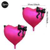 Popxstar  Heart-shaped Foil Balloon with Bow for Women Birthday Party Weddings Baby Shows Valentine's Day Anniversary Photograph  Decor