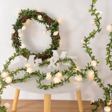 Popxstar 1.5M 3M LED Rose Flower Garland Artificial Flower Plant Leaf Vine Fairy Lights For Wedding Home Garden Decoration Party Supplies