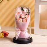 Popxstar  Eternal Rose LED Light Acrylic Cover Flower Valentines Day Gift Wedding Party Decor Artificial Rose Flowers Light Christmas Part