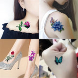 Popxstar 10/20/30/50Pcs Waterproof Temporary Tattoo Sticker Removable Body Art Sticker Butterfly Flower Women Men Fashion Tattoo Stickers