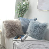 Popxstar  Cute Nordic Plush Pillowcase Wool Faux Fur Throw Pillows Ins Sofa Furry Long Hair Pillow Princess Cushion Bed Sofa Decor