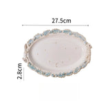 Popxstar Vintage Relief Western Style Dish with Antique Ceramic Tableware Salad and Dessert Dish