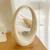 Popxstar  Creativity Flip Double-sided Mirrors Home Desktop Premium Feel Elliptical Mirror Room Decoration Makeup Mirrors Home Decor Gifts