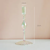 Popxstar Glass Candle Holder Home Decor Nordic Rainbow Vase Flower Table Living Room Decoration Candlestick Holder for Wedding
