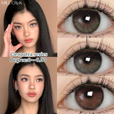 2 Pcs Myopia Cleopatra Series Contact Lenses for Eyes with Myopia Degree Natural High Quality Grey Lenses