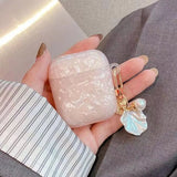 Popxstar  Luxury Purple Pearly Shell Pendant Silicone Case For AirPods 1 2 3 4 pro 2 Wireless Bluetooth Earphone Accessories