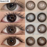 2pcs Color Contact Lenses for Eyes with Diopter Black Lenses High Quality Natural Lens Brown Large Diameter Beauty Lenses