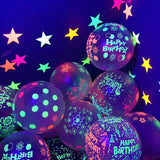 Popxstar 10Pcs 12Inch Fluorescent Balloons Neon Glow Balloons Glow In Blacklight Wedding Birthday Party Decor Glow Baloon Children Gifts