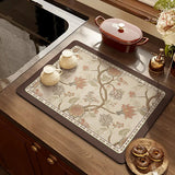 Popxstar American retro light luxury kitchen countertop drain pad, diatom mud suction pad, quick-drying washing table, sink, bar mat