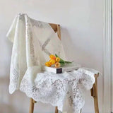 popxstar Lace Tablecloth White Bedside Row Frame Coffee Table With Cover Cloth Small Fresh Square Stall Tablecloth White Tablecloth