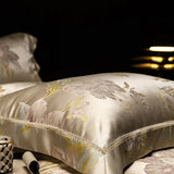 Popxstar  Brocade Jacquard Egyptian Cotton Patchwork European Luxury Bedding Set Duvet Cover Set Flat/Fitted Bed Sheet Pillowcases 4Pcs