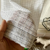 Popxstar  French Retro Style Gauze Curtains Soft Touch Semi Opaque No Drilling Required Screen Light Luxury Double Black Lace Curtains