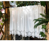 Popxstar Vintage Embroider Fabric Curtain Blackout Curtains  Kitchen Bedroom Bathroom Cabinet Home Decor Rod Pocket Cafe Short 1 Panel