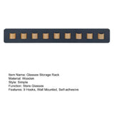 Popxstar Wooden Wall Mounted Sunglasses Storage Rack Eyeglass Organizer Holder Self-adhesive Glasses Hanger  Sunglass Hook Storage Gifts