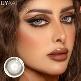 Popxstar  1 Pair Colored Contact Lenses Natural Brown 14.5mm Big Eyes Contacts Cosmetics Green Eye Color Lens Gray Lens Women Makeup