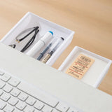 Popxstar  Self Adhesive under Desk Storage Drawer Box - Makeup Pencil Tray Desk Organizer Hidden Stand for Home & School Desk