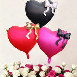 Popxstar  Heart-shaped Foil Balloon with Bow for Women Birthday Party Weddings Baby Shows Valentine's Day Anniversary Photograph  Decor