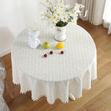 Popxstar Floral Round Tablecloth with Tassel Flower Tablecloth Suitable for Kitchen Decorantion/Indoor and Outdoor Dining Table/Party
