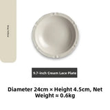Popxstar  Camus Say Classic Medieval Sle Dert And Main Course Plate Sal Plate Cerc Pure Color French Sle Dining Utensils