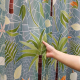EVA Fabric Shower Curtain Palm Tree Printed Waterproof Bathroom Curtain with Hooks Water Resistant