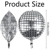 Popxstar 12Pcs Disco Foil Balloons Aluminum Mylar Balloons 4D Disco Party Balloons Silver Metallic Mirror Disco Balloon Party Supplies
