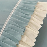 Popxstar Korean Lace Ruffled Bed Skirt 1pc Bedroom Bed Cover Bed Skirt Non-slip Mattress Cover Bedsheet Bedspread Solid Color Bed Decor