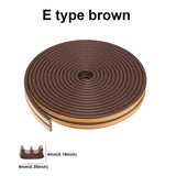 Popxstar 5m/10m Door Seal Strip Diep Self-adhesive Draft Stopper Tape Window Weather Stripping Insulation Noise Rubber Sealing Strip