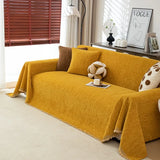 Popxstar  High-end sofa cover cloth is universal in all seasons, modern simple black sofa towel, a whole cover blanket