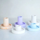 Popxstar S/M/L DIY Cylindrical Candlestick Mold Jesmonite Cement Candle Holder Silicone Mould Taper Candle Holder Molds Home Decor